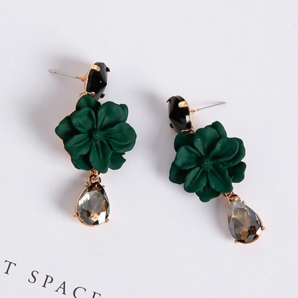 2 for $30 Floral and Rhinestone Earring - Picture 2 of 2